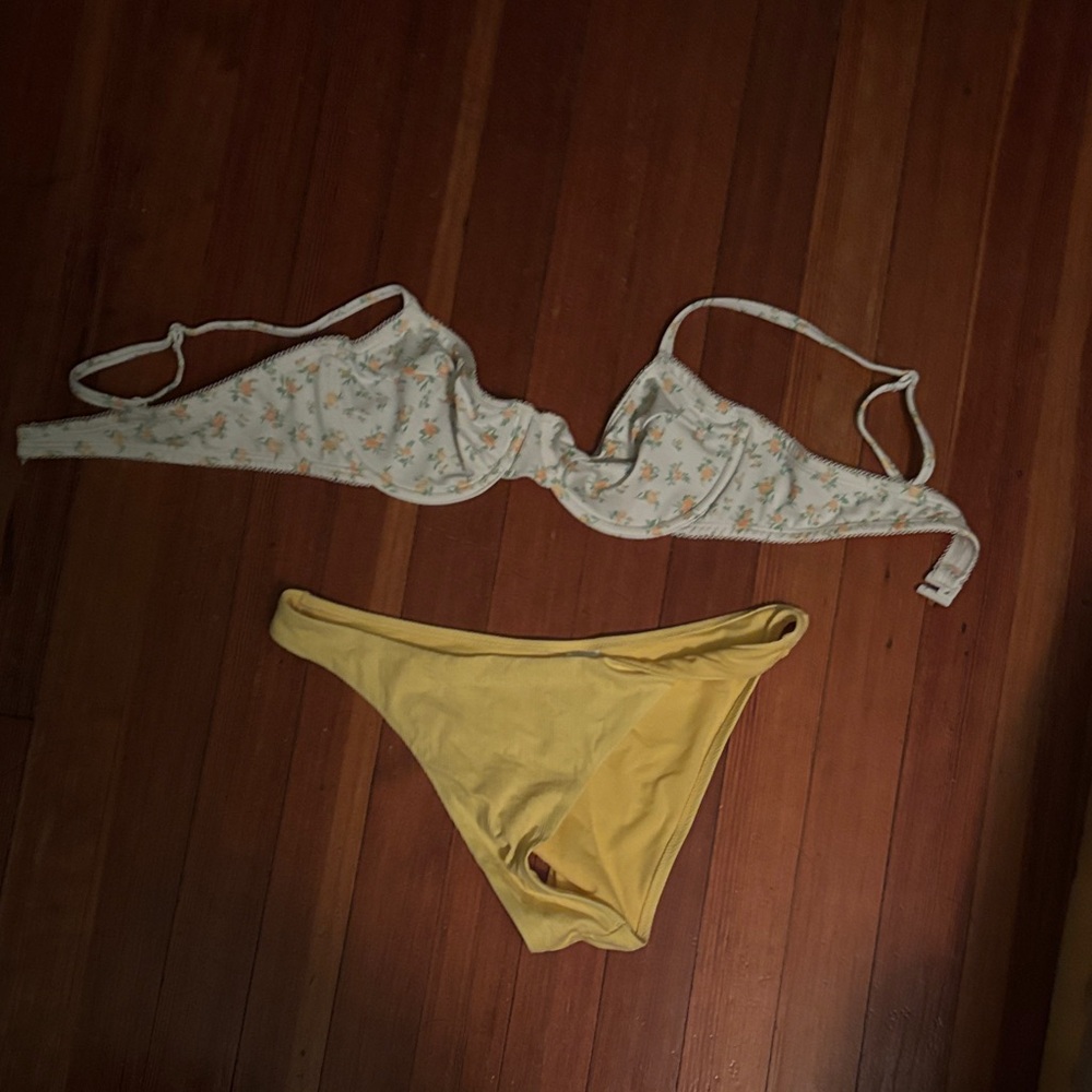 Primark Floral White and Yellow Bikini